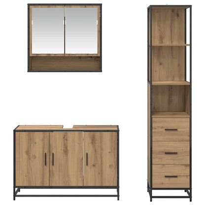 Bathroom Furniture Set 3 pcs Artisan Oak Engineered Wood
