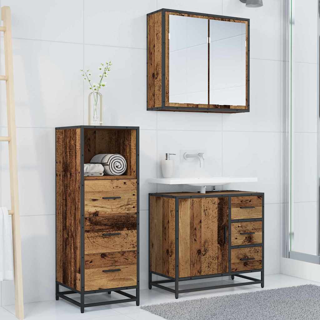 Bathroom Furniture Set 3 pcs Old wood 35 x 37.5 x 100 cm