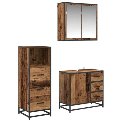 Bathroom Furniture Set 3 pcs Old wood 35 x 37.5 x 100 cm