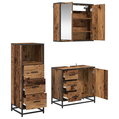 Bathroom Furniture Set 3 pcs Old wood 35 x 37.5 x 100 cm