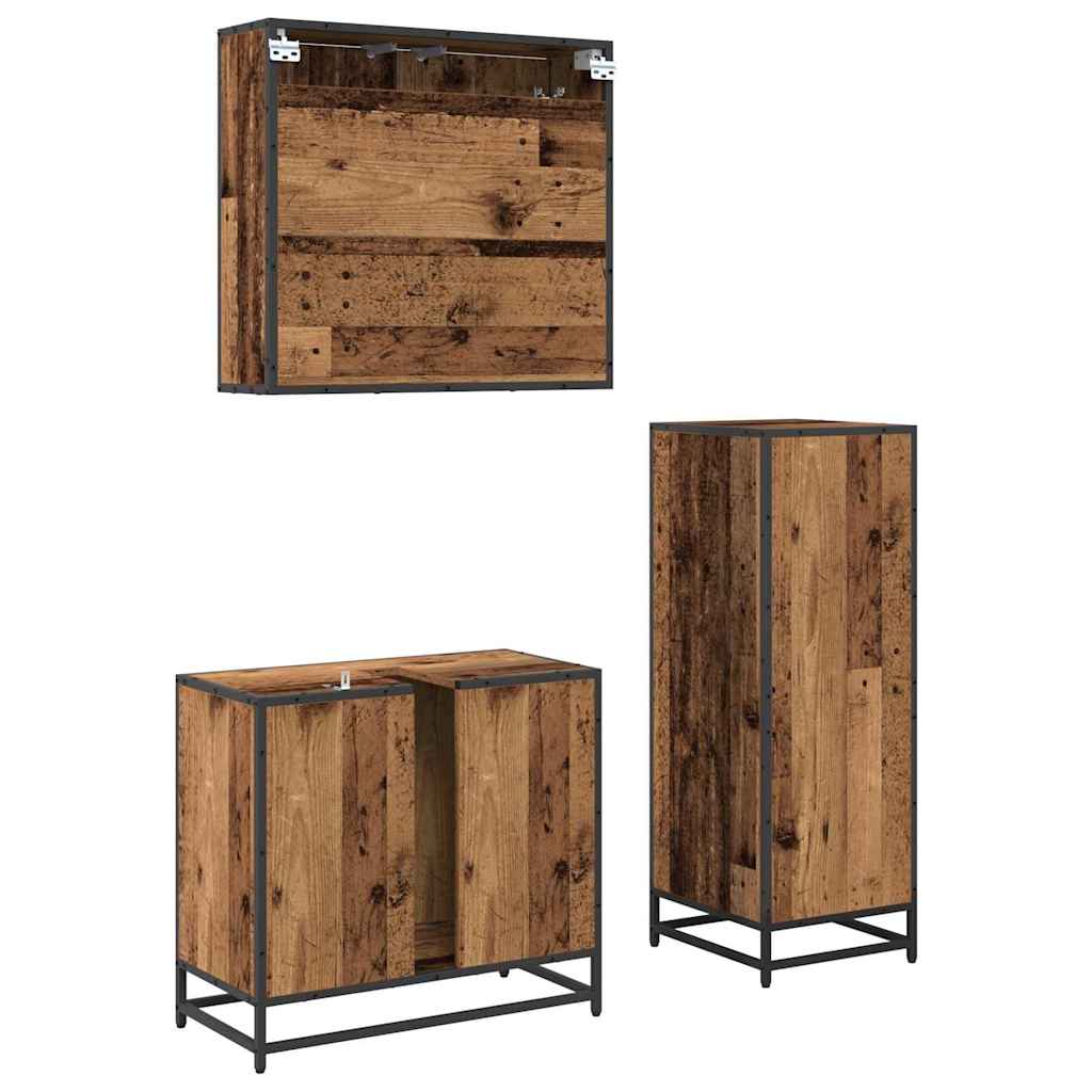 Bathroom Furniture Set 3 pcs Old wood 35 x 37.5 x 100 cm