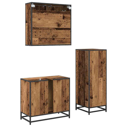 Bathroom Furniture Set 3 pcs Old wood 35 x 37.5 x 100 cm
