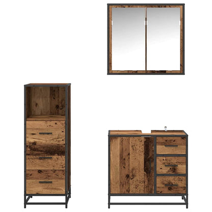 Bathroom Furniture Set 3 pcs Old wood 35 x 37.5 x 100 cm