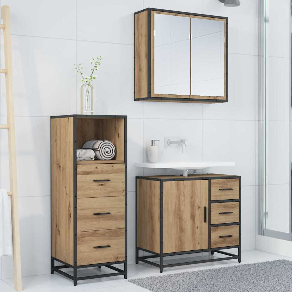 Bathroom Furniture Set 3 pcs Artisan oak 35 x 37.5 x 100 cm