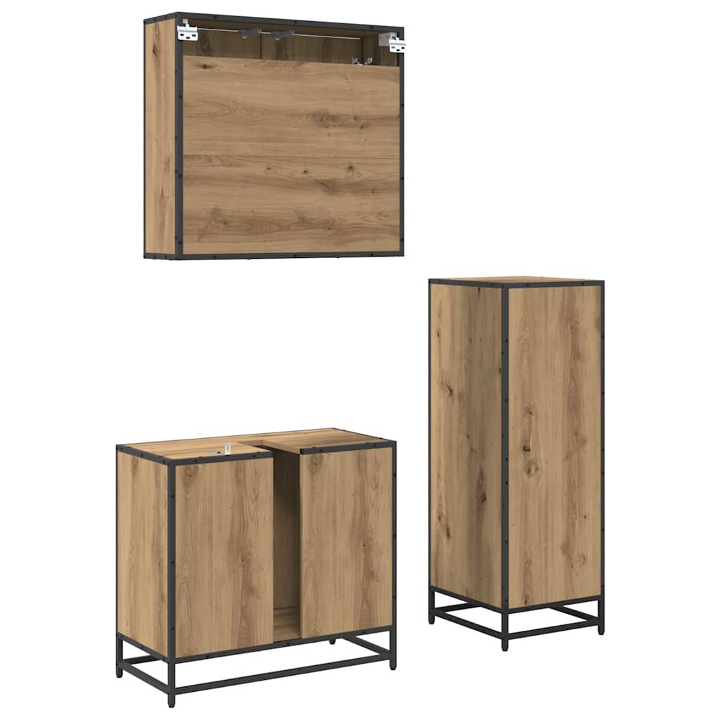 Bathroom Furniture Set 3 pcs Artisan oak 35 x 37.5 x 100 cm