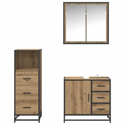 Bathroom Furniture Set 3 pcs Artisan oak 35 x 37.5 x 100 cm