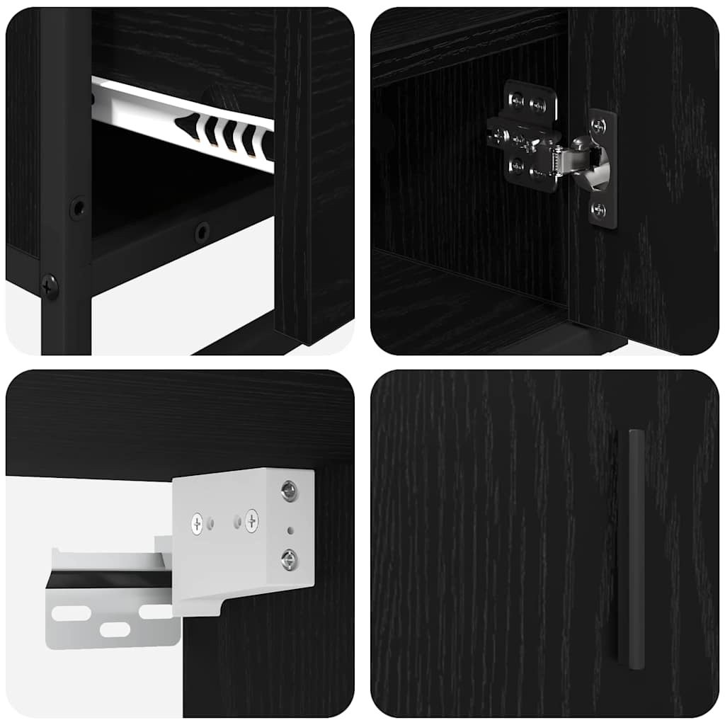 Bathroom Furniture Set 3 pcs Black oak 35 x 37.5 x 100 cm
