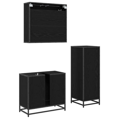 Bathroom Furniture Set 3 pcs Black oak 35 x 37.5 x 100 cm