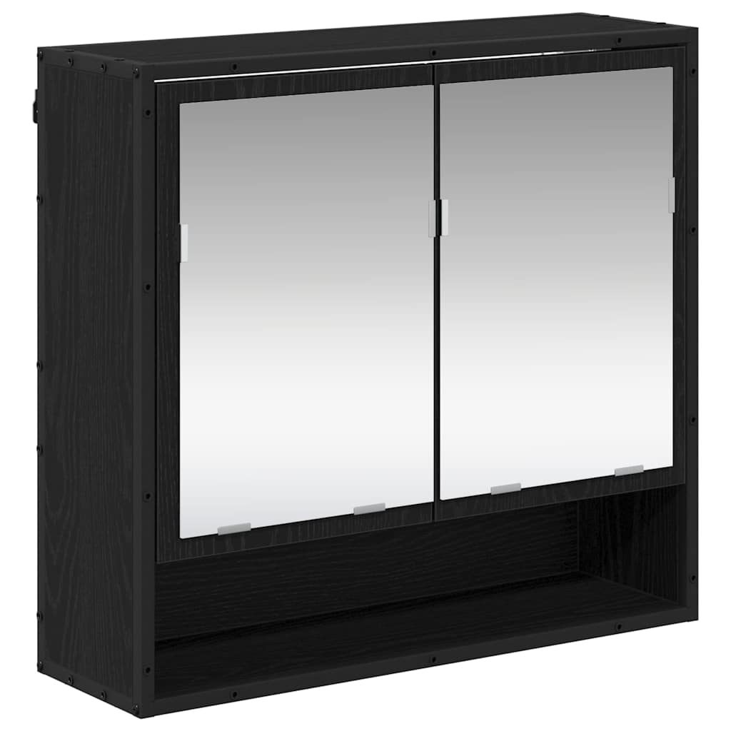 Bathroom Furniture Set 2 pcs Black oak 80 x 33 x 60 cm