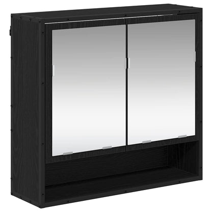 Bathroom Furniture Set 2 pcs Black oak 80 x 33 x 60 cm