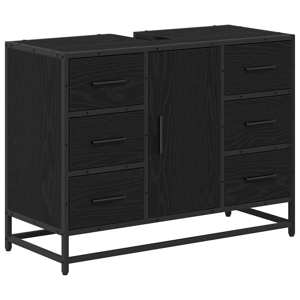 Bathroom Furniture Set 2 pcs Black oak 80 x 33 x 60 cm