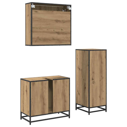 Bathroom Furniture Set 3 pcs Artisan oak Engineered wood