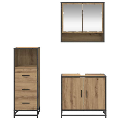 Bathroom Furniture Set 3 pcs Artisan oak Engineered wood