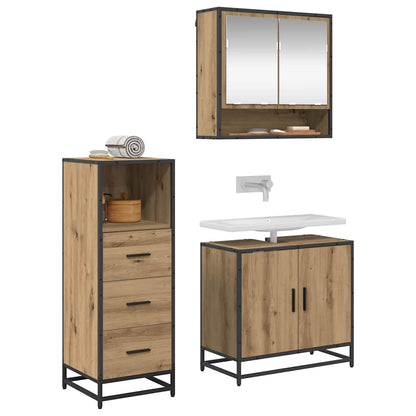Bathroom Furniture Set 3 pcs Artisan oak Engineered wood