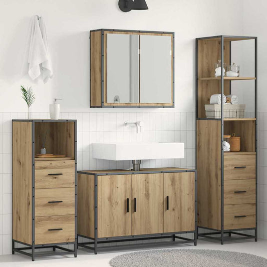 Bathroom Furniture Set 3 pcs Artisan oak Engineered wood