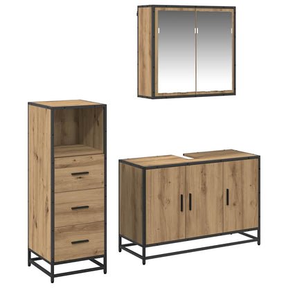 Bathroom Furniture Set 3 pcs Artisan oak Engineered wood