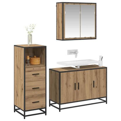 Bathroom Furniture Set 3 pcs Artisan oak Engineered wood