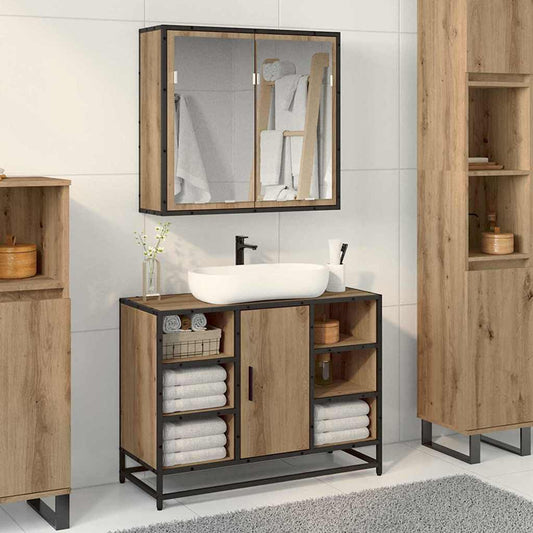 Bathroom Furniture Set 2 pcs Artisan oak Engineered wood
