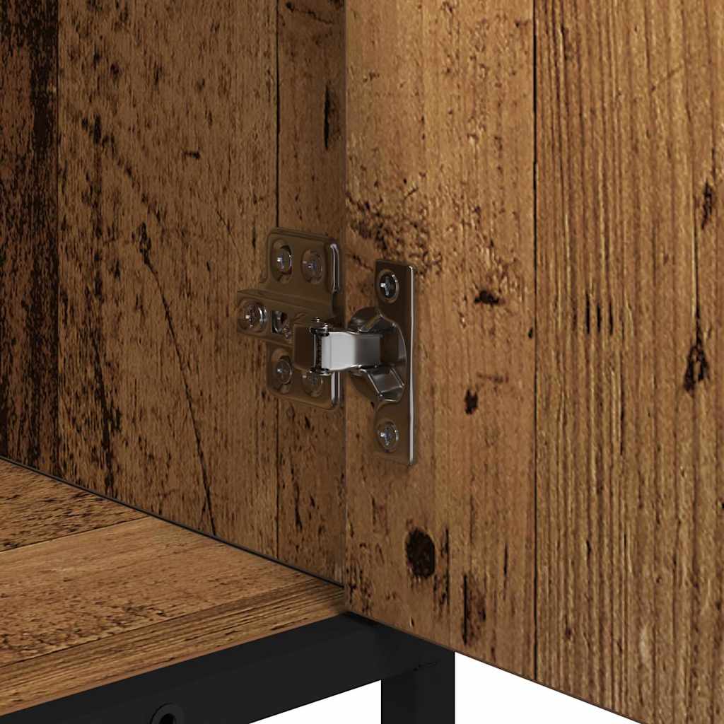 Bathroom Furniture Set with Door 2 pcs Old wood Engineered wood