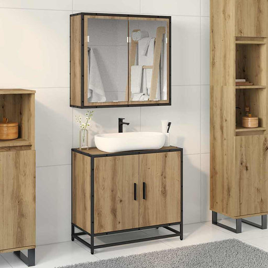 Bathroom Furniture Set 2 pcs Artisan oak Engineered wood