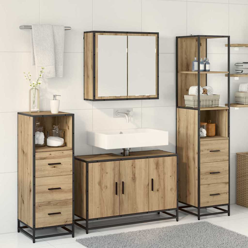 Bathroom Furniture Set 4 pcs Artisan oak Engineered wood