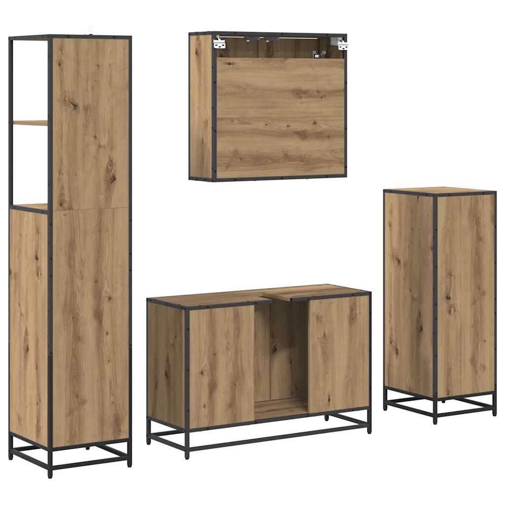 Bathroom Furniture Set 4 pcs Artisan oak Engineered wood