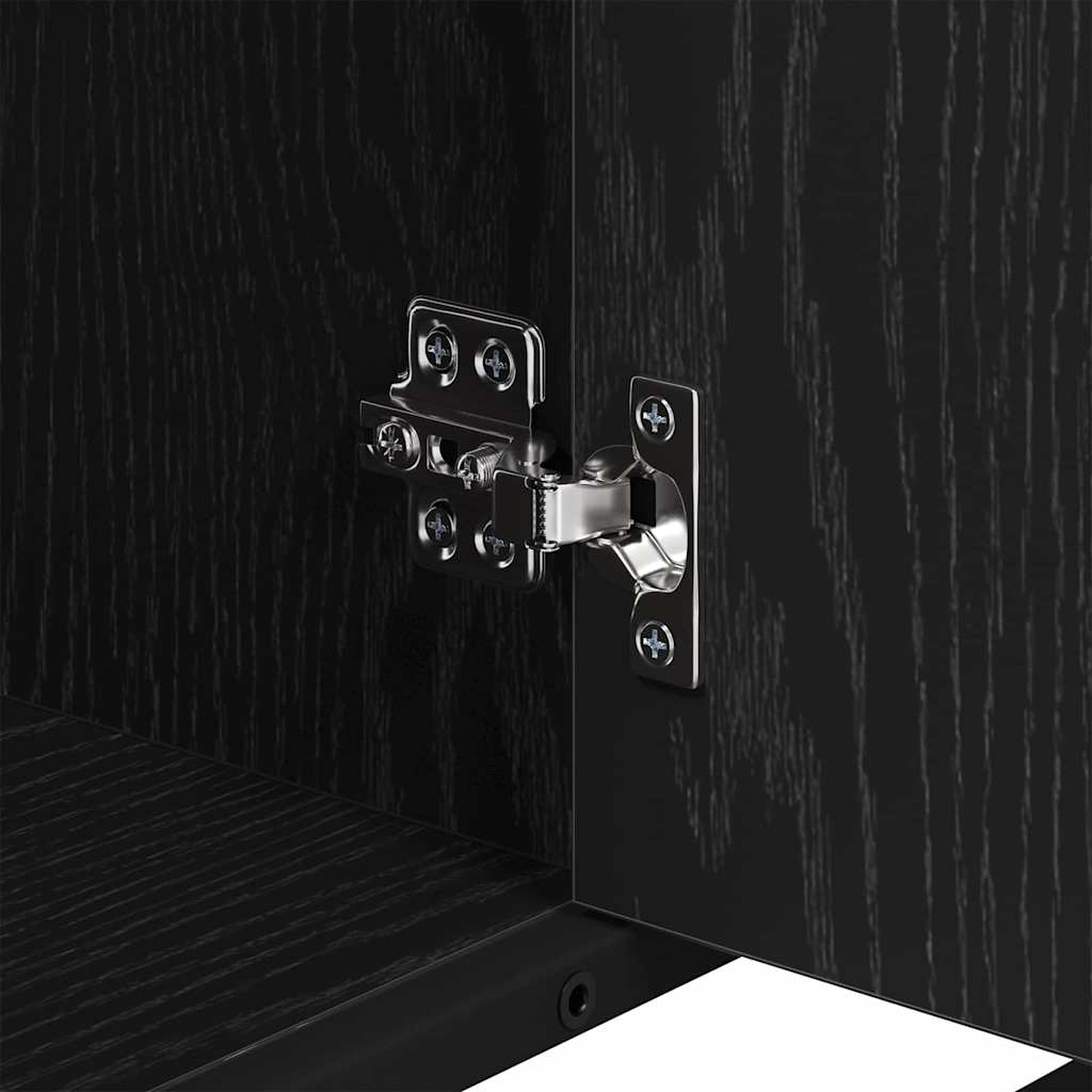 Bathroom Furniture Set with Drawer with Shelf 3 pcs Black oak