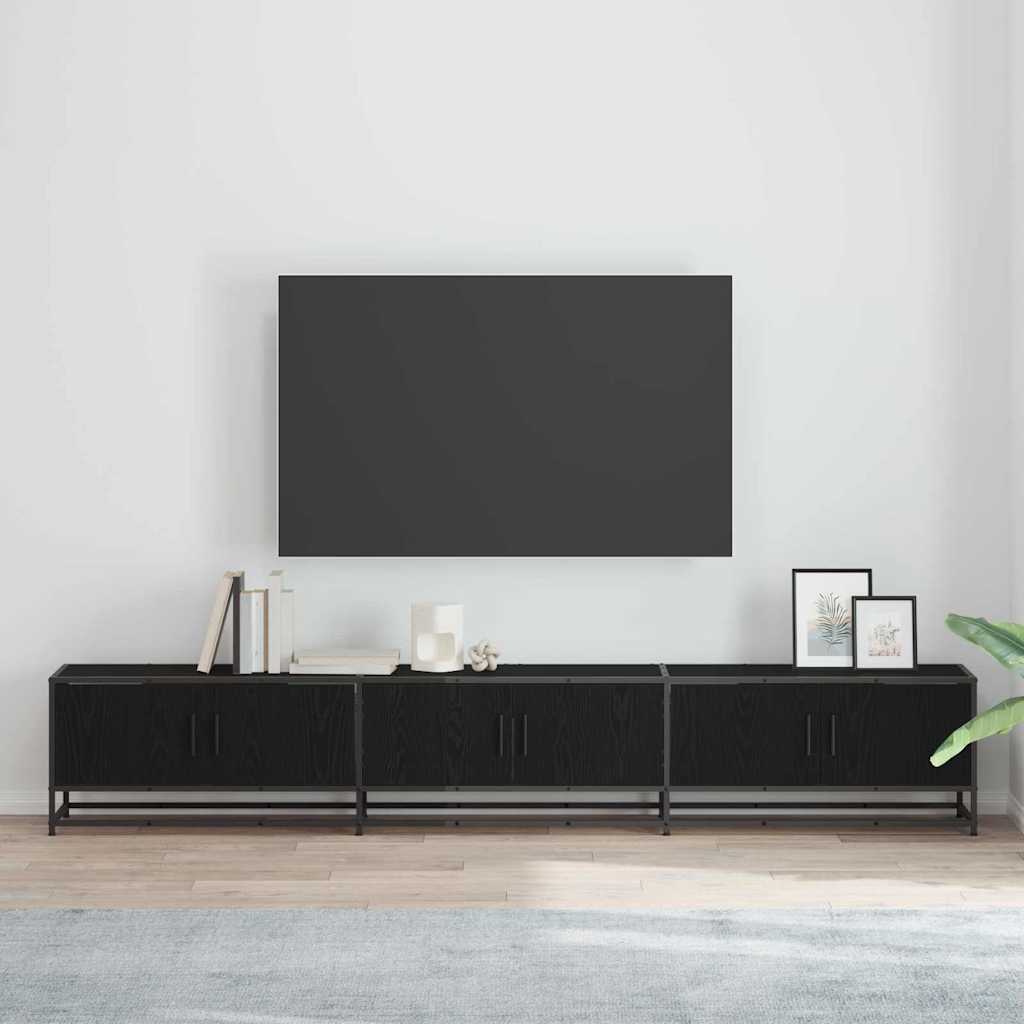 TV Cabinet Black oak 240 x 35 x 41 cm Engineered wood