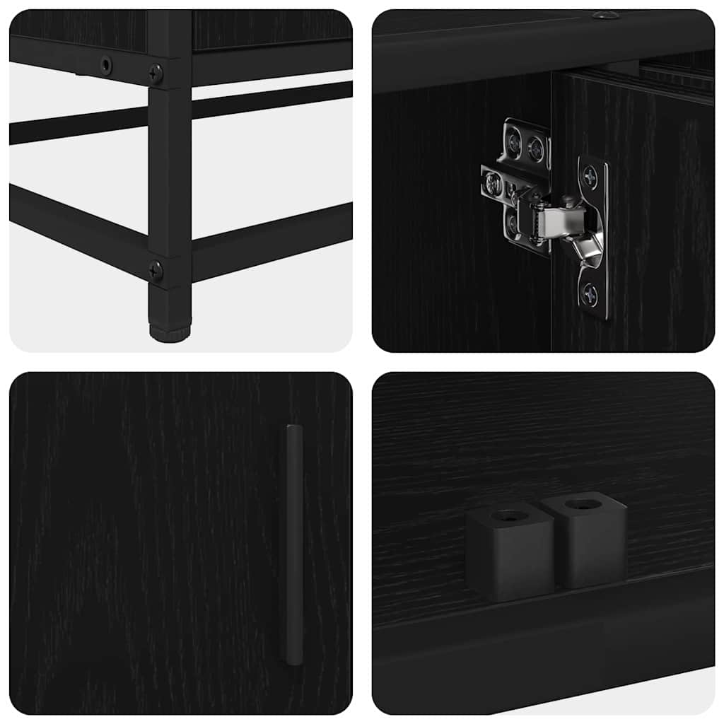 TV Cabinet Black oak 210 x 35 x 41 cm Engineered wood