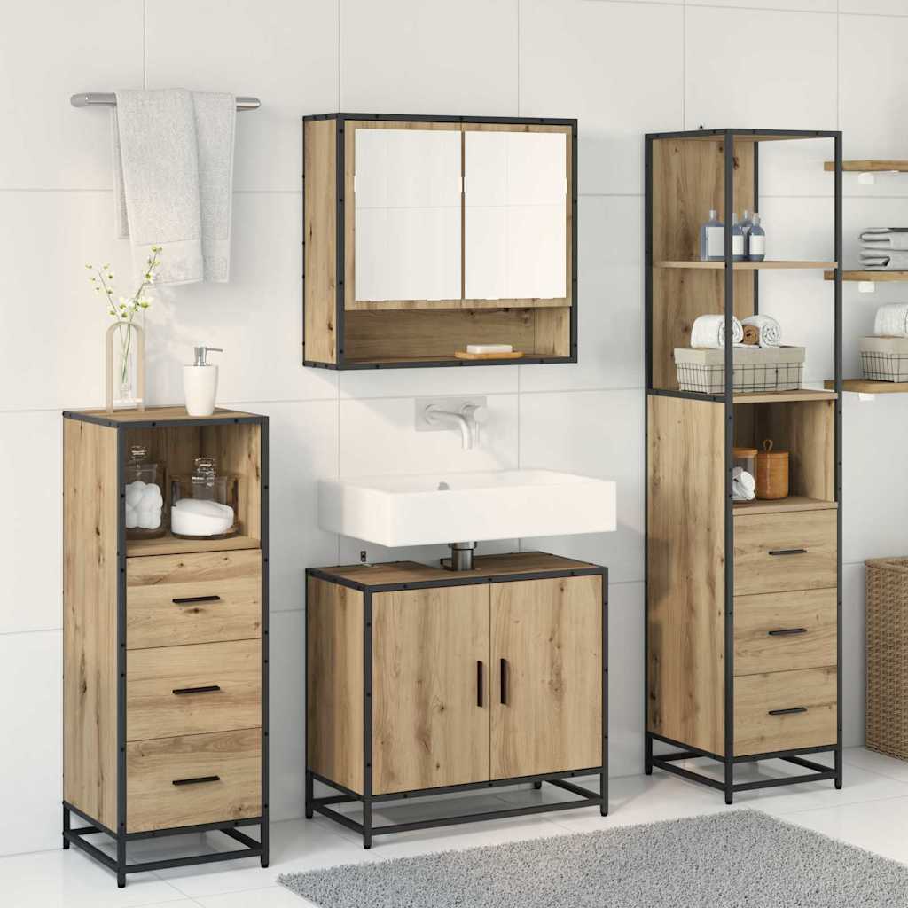 Bathroom Furniture Set 4 pcs Artisan oak Engineered wood