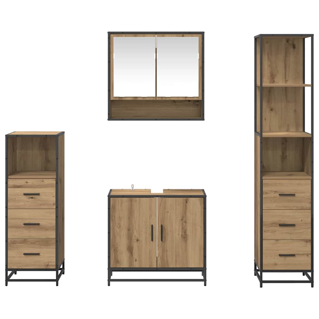 Bathroom Furniture Set 4 pcs Artisan oak Engineered wood