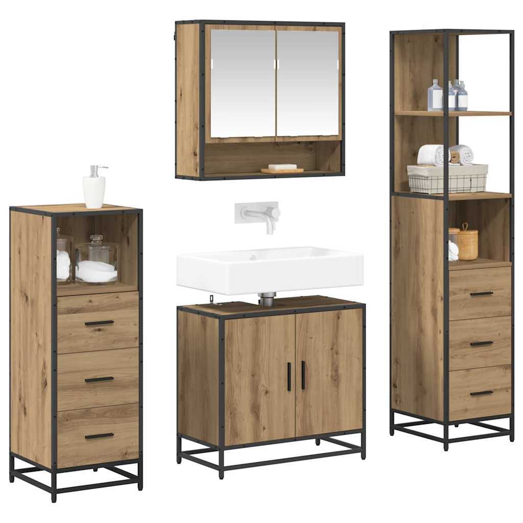 Bathroom Furniture Set 4 pcs Artisan oak Engineered wood