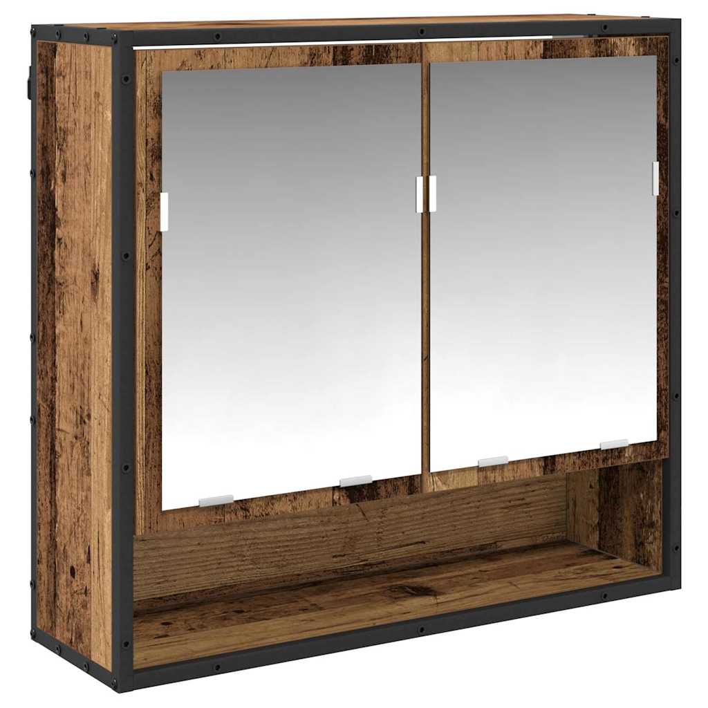 Bathroom Furniture Set with Door 3 pcs Old Wood Engineered Wood