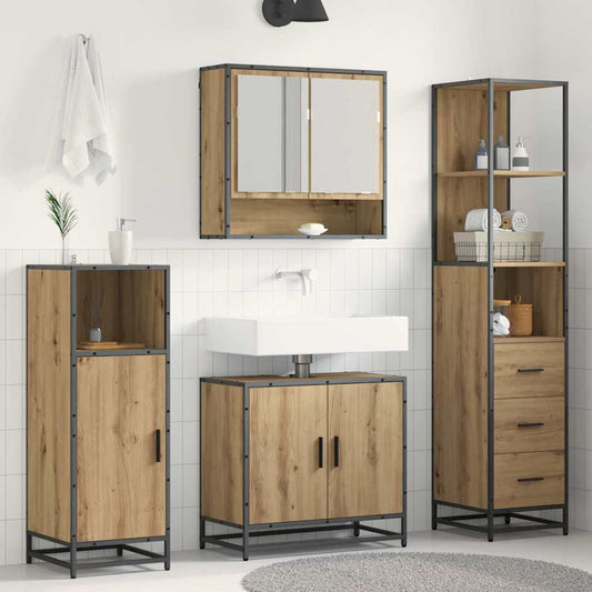 Bathroom Furniture Set 3 pcs Artisan Oak Engineered Wood