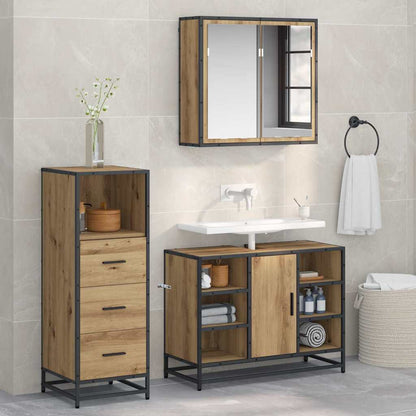 Bathroom Furniture Set 3 pcs Artisan oak Engineered wood
