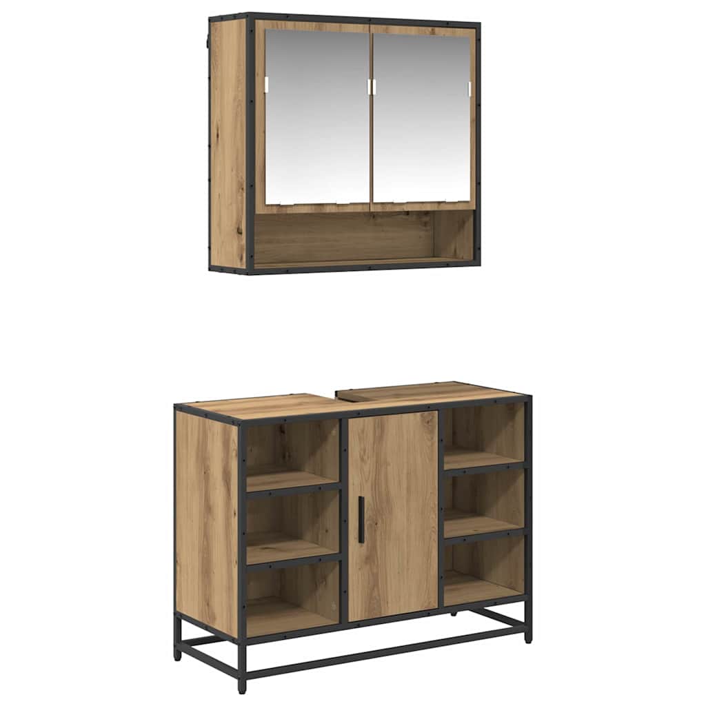 Bathroom Furniture Set 2 pcs Artisan Oak Engineered Wood