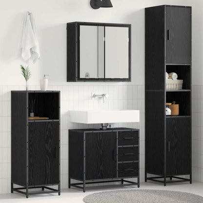 Bathroom Furniture Set 3 pcs Black oak 65 x 33 x 60 cm