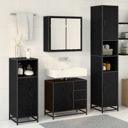 Bathroom Furniture Set 3 pcs Black oak 65 x 33 x 60 cm