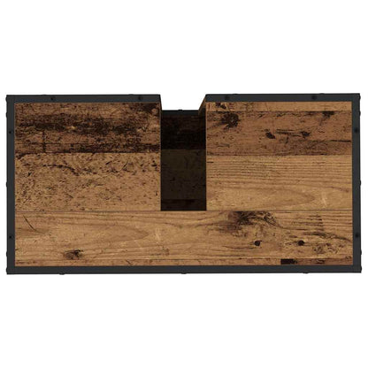 Bathroom Furniture Set with Door 4 pcs Old wood Engineered wood