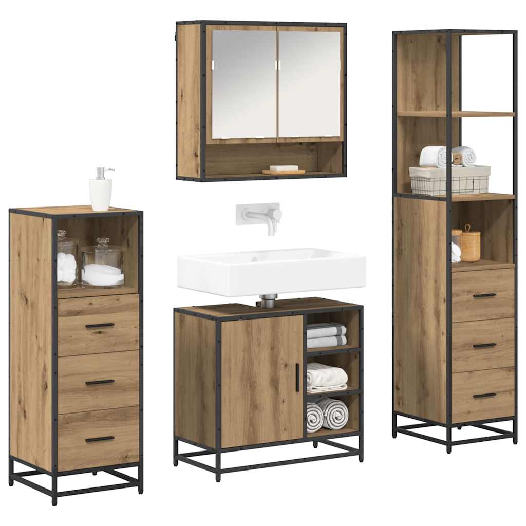Bathroom Furniture Set 4 pcs Artisan oak Engineered wood