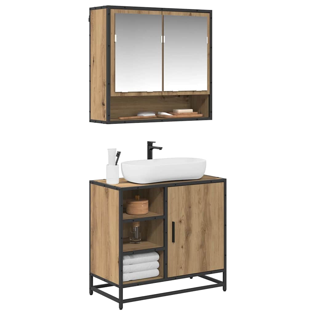 Bathroom Furniture Set 2 pcs Artisan Oak Engineered Wood