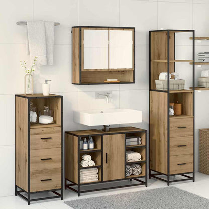 Bathroom Furniture Set with Drawer with Shelf 3 pcs Artisan oak