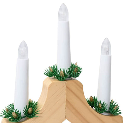 Christmas Candle Bridge Brown 39.5 x 5 x 29 cm Solid Pine Wood