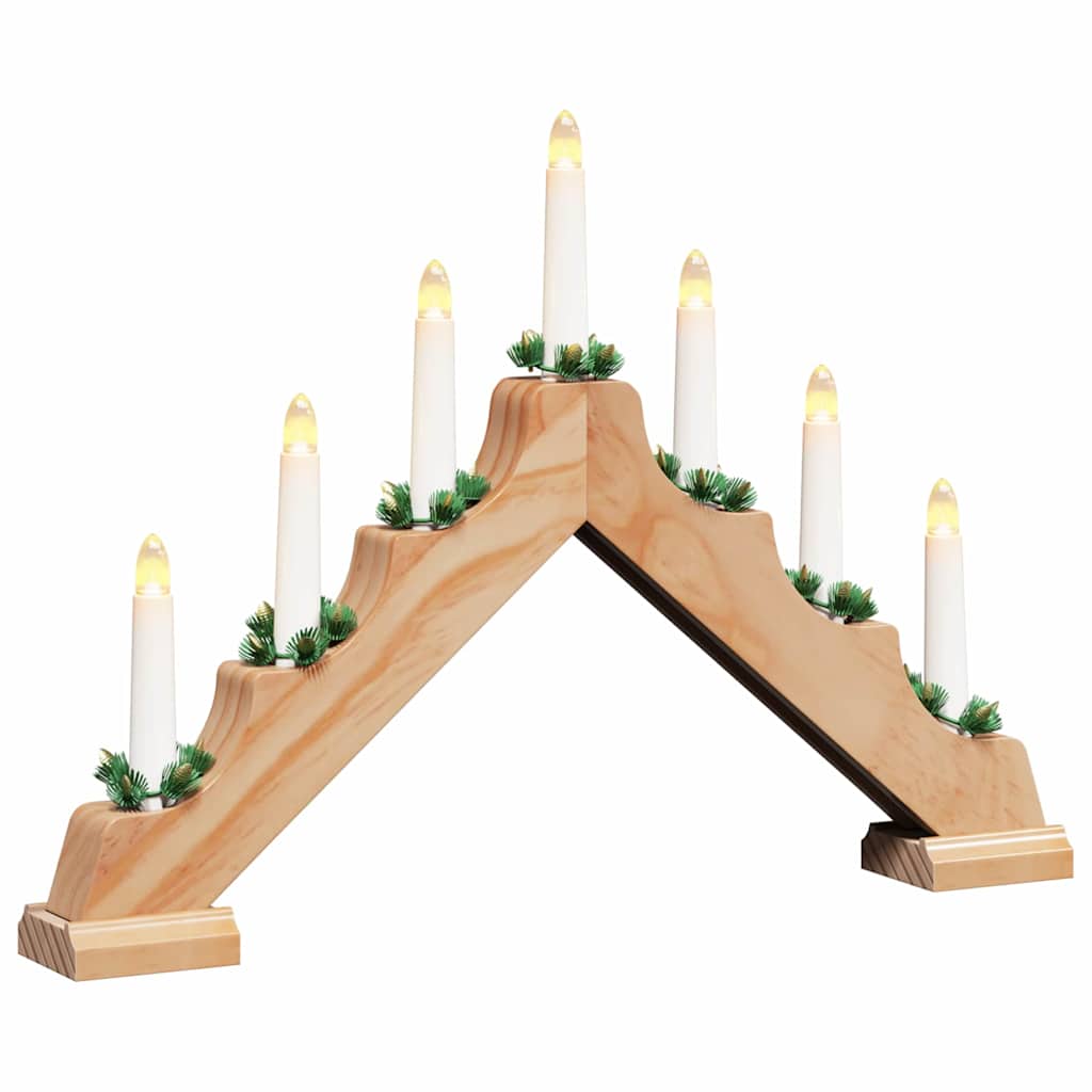 Christmas Candle Bridge Brown 39.5 x 5 x 29 cm Solid Pine Wood