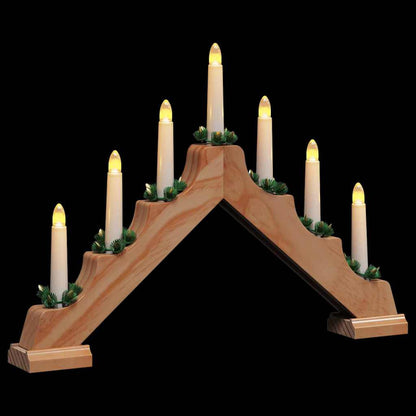 Christmas Candle Bridge Brown 39.5 x 5 x 29 cm Solid Pine Wood