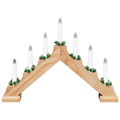 Christmas Candle Bridge Brown 39.5 x 5 x 29 cm Solid Pine Wood