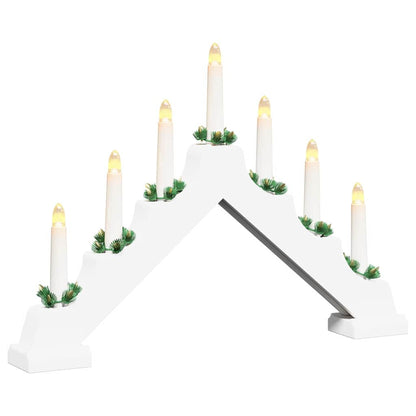 Christmas Candle Bridge White 39.5 x 5 x 29 cm Solid Pine Wood