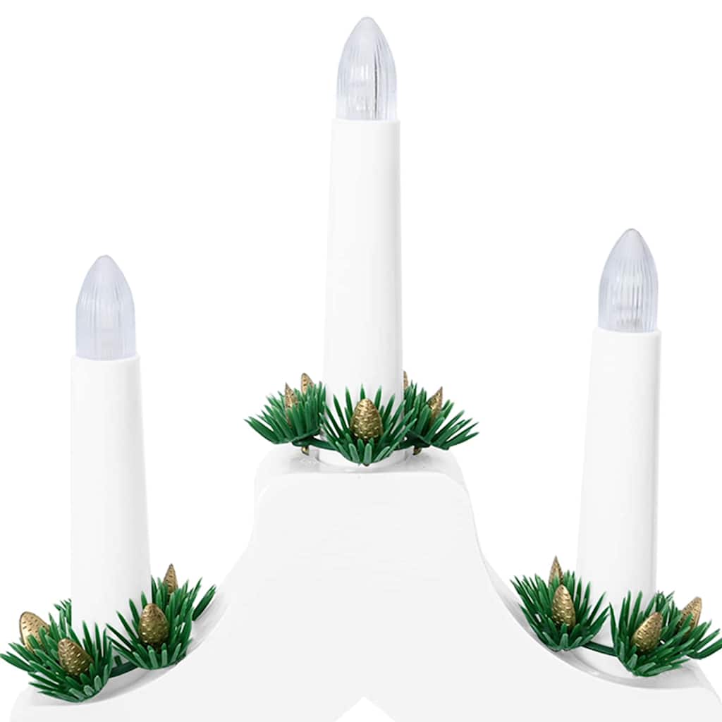 Christmas Candle Bridge 3 pcs White 39.5 x 5 x 29 cm