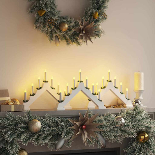 Christmas Candle Bridge 3 pcs White 39.5 x 5 x 29 cm