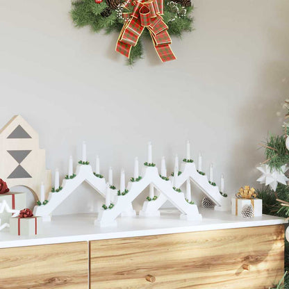 Christmas Candle Bridge 3 pcs White 39.5 x 5 x 29 cm